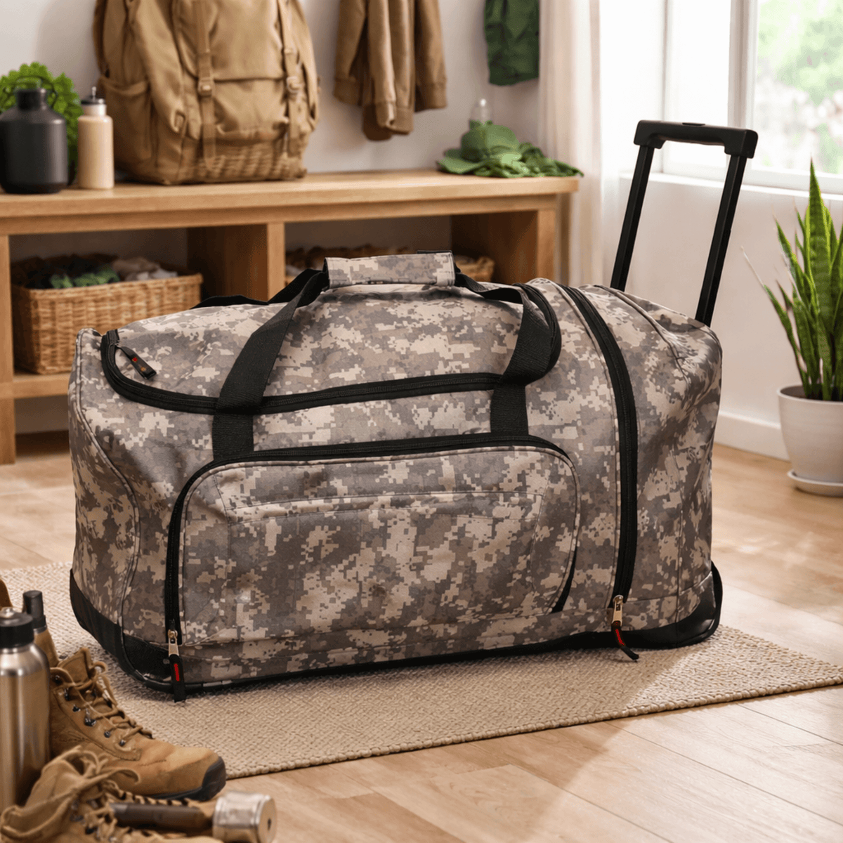 WSK Wheeled Tactical Duffel Bag for Emergency Gear