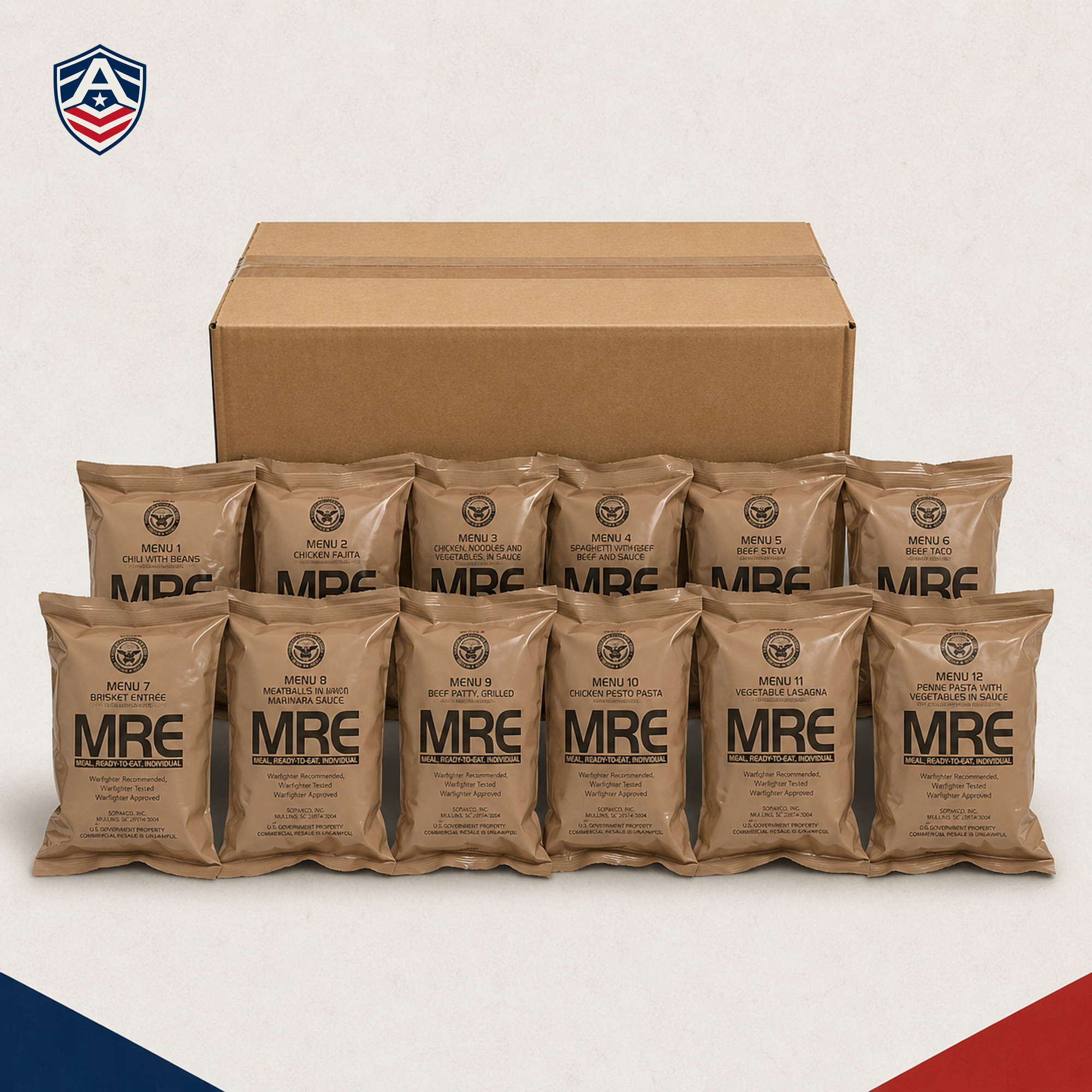 Military MREs — Choose Your Pack, Case, Bundle, or Pallet