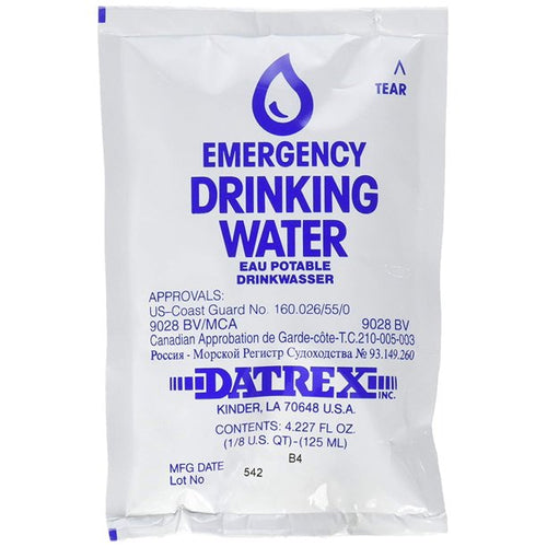 Datrex Emergency Drinking Water Pouches – Case of 64