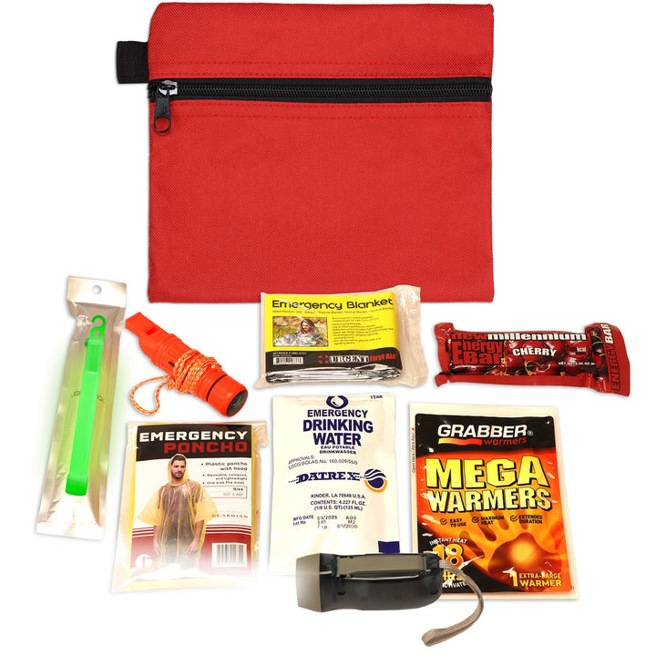 Quake Kits Mini Emergency Preparedness Kit in Zipper Pouch