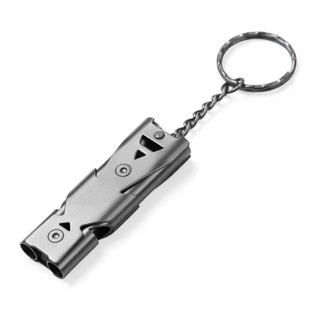 Stainless Steel Emergency Survival Whistle with Key Ring