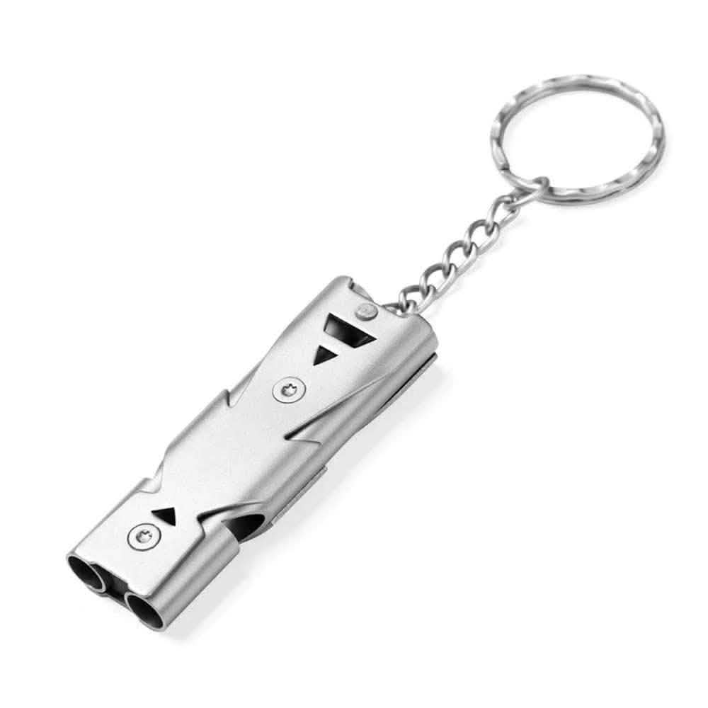 Stainless Steel Emergency Survival Whistle with Key Ring