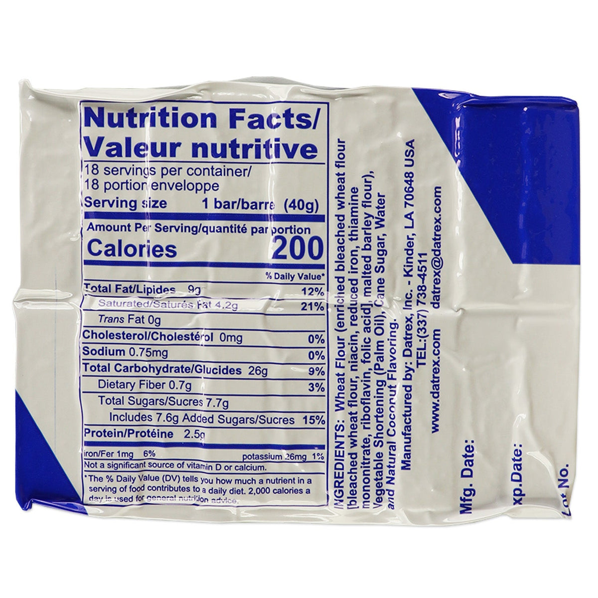 Datrex 3600-Calorie Emergency Food Ration – 18 Bars